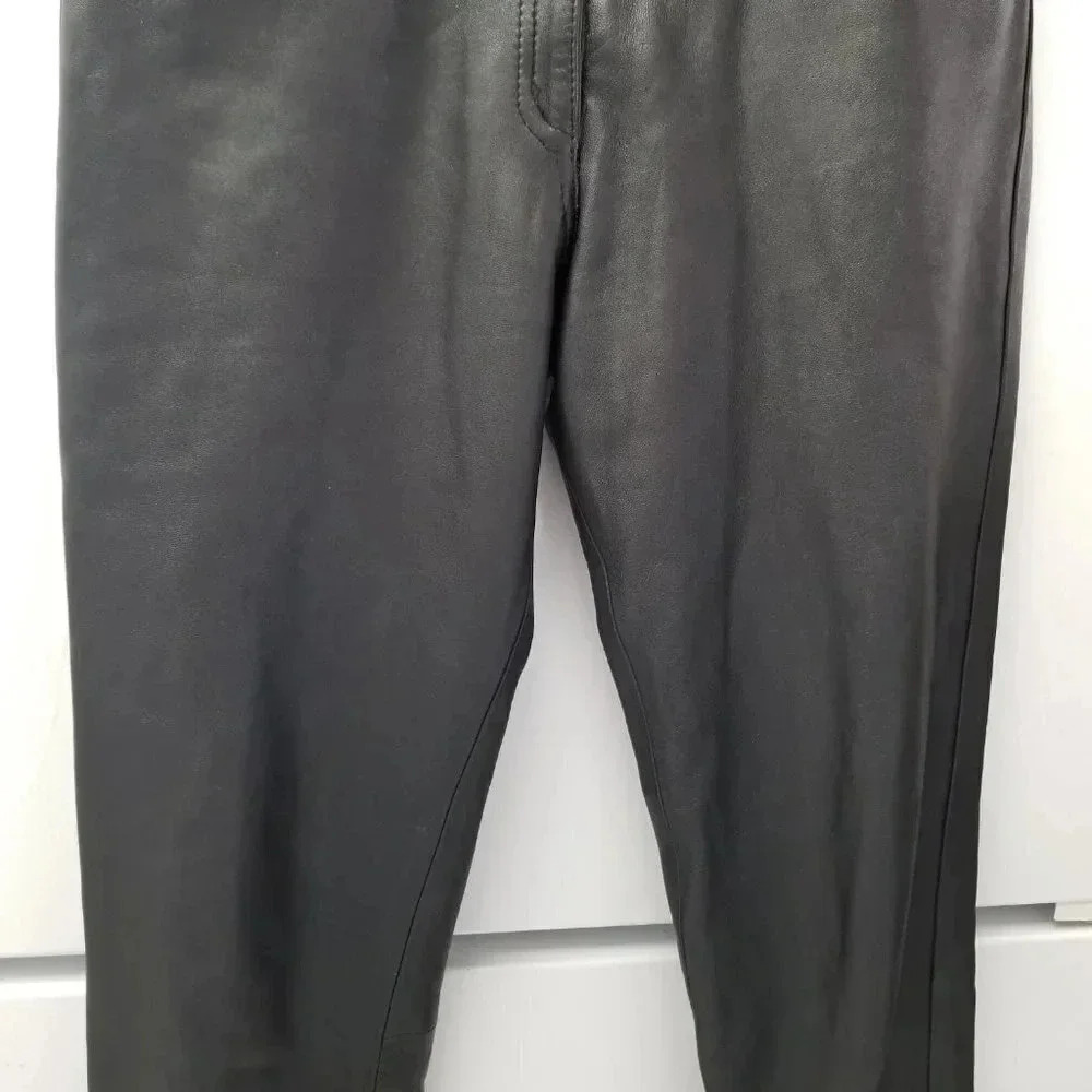 LEATHER Pants  High Rise Tall Fit 30 - Picture 9 of 13